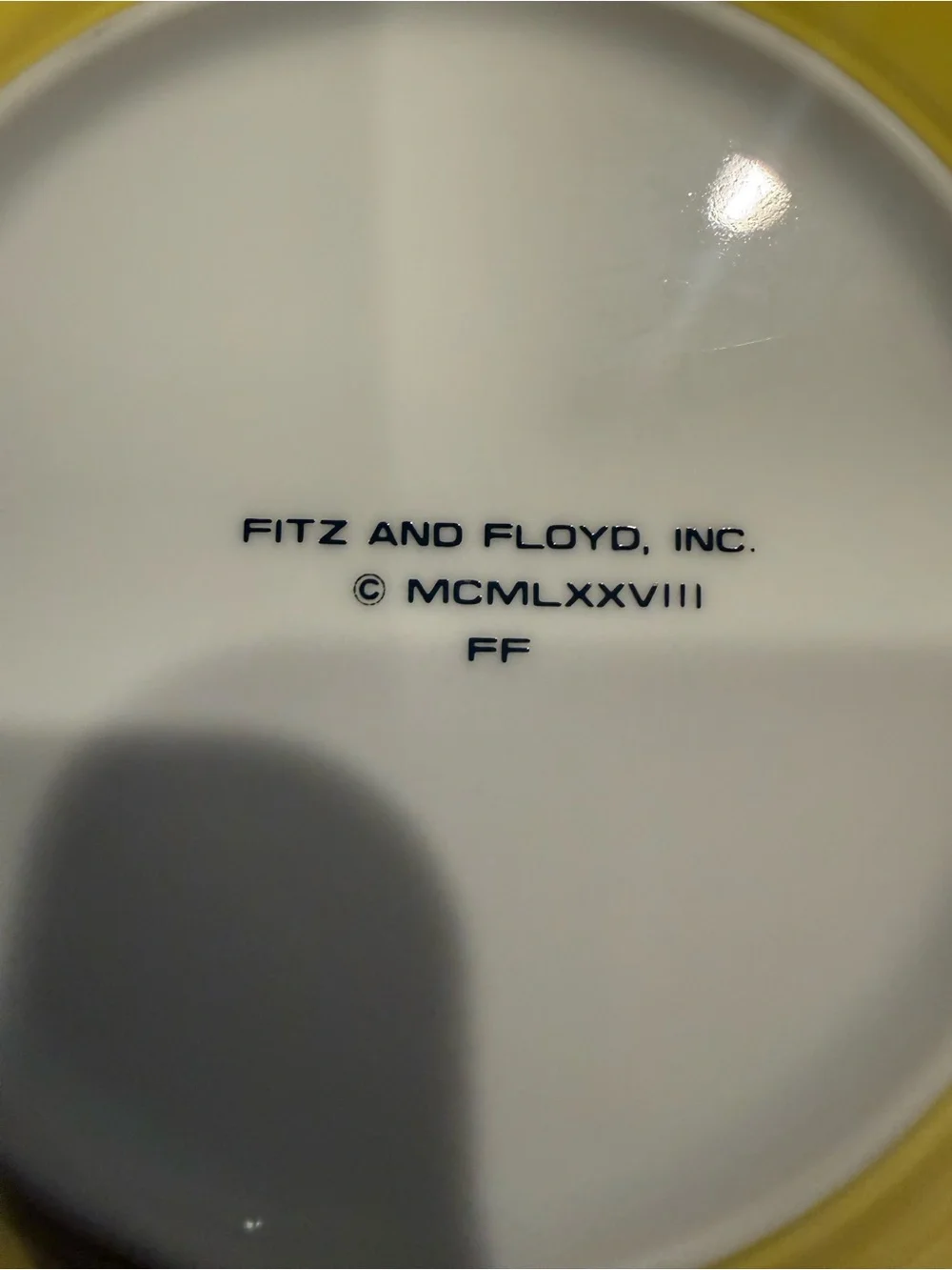 Fitz and Floyd 1978 Total Color Yellow Octagonal Side Plates - set of 12